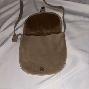 BDG Minimalist Tan Suede Crossbody Bag Bohemian Hippie Shoulder Bag